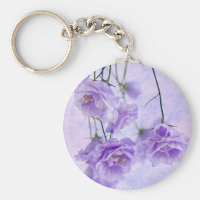 Llavero Macro morada de Campanella flor (Frente)