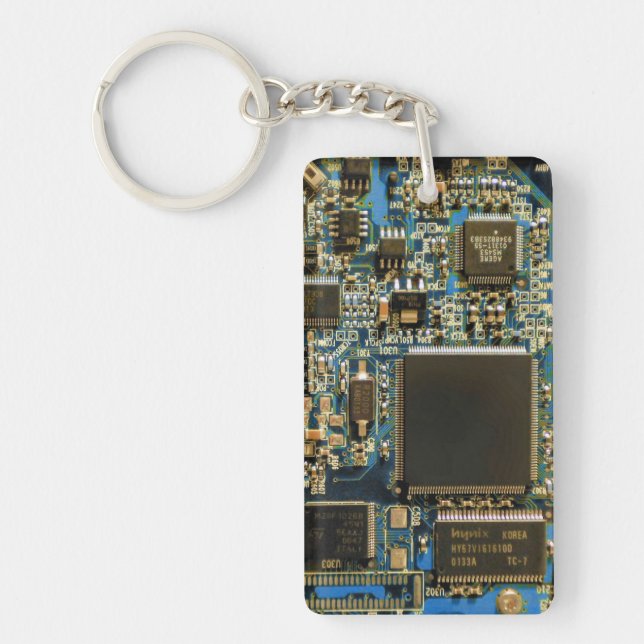 Llavero Macro Placa de Circuito Azul | Foto de PCB (Frente)