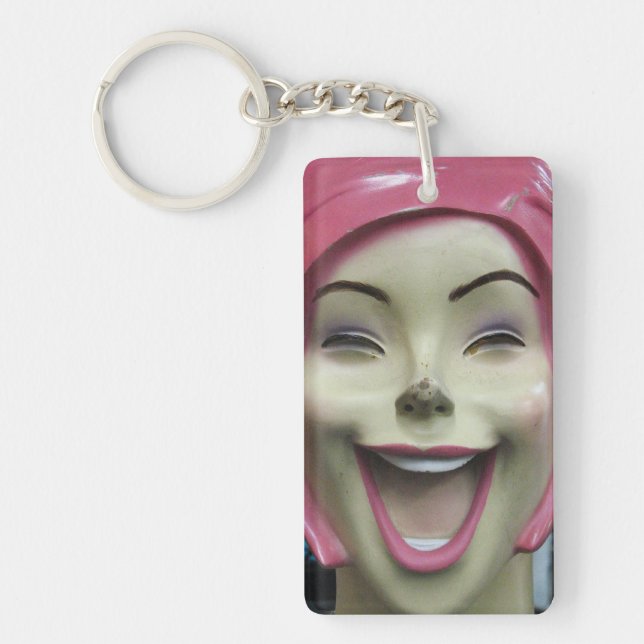 Llavero Mad Laughing Mannequin ~ Uncanny Valley Chica (Frente)