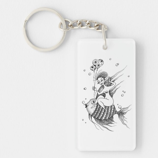 Llavero Mädchen auf einem Fischrücken (Frente)