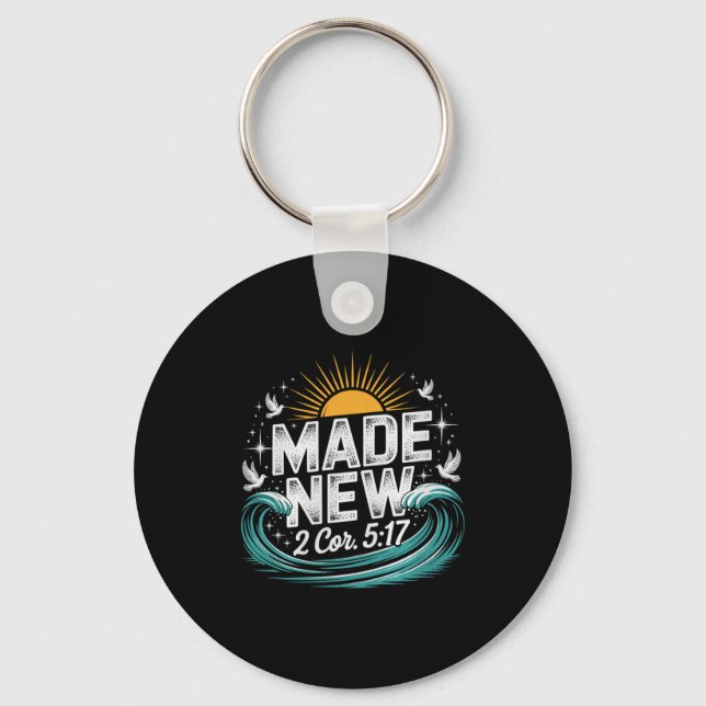 Llavero Made New Baptism Shirt Christian Shirts For Youth  (Anverso)