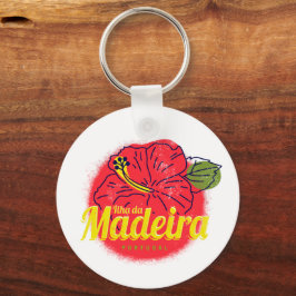 Llavero Madeira Hibiscus Flower Island Portugal Souvenir