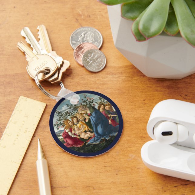 Llavero Madonna Adorando al niño con 5 ángeles Botticelli (Escritorio )