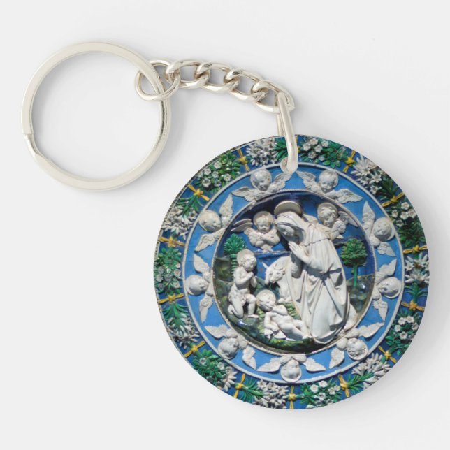 Llavero MADONNA CON NIÑO Y ÁNGELES Ave Maria Prayer (Frente)