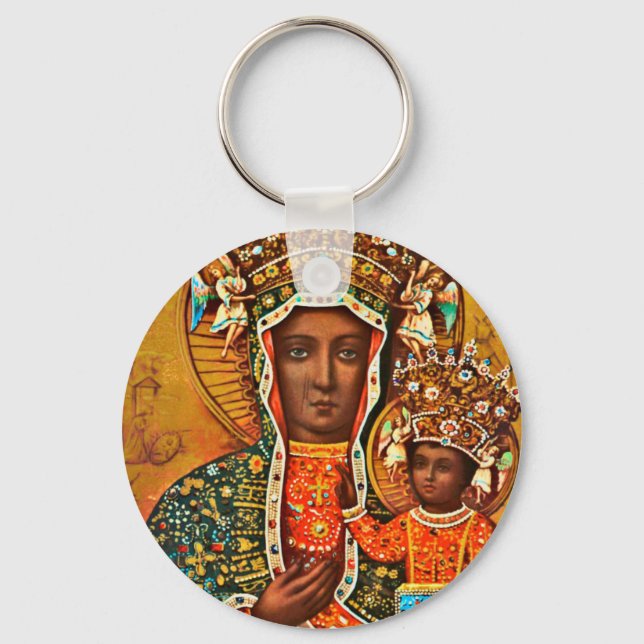 Llavero Madonna de Czestochowa María Católica Polaca (Anverso)