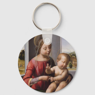 Llavero Madonna e hijo con Juan Bautista
