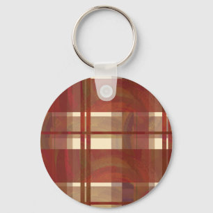 Llavero Madrás Plaid Cae Rojo