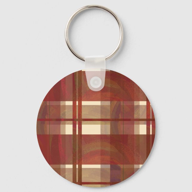 Llavero Madrás Plaid Cae Rojo (Anverso)