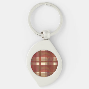 Llavero Madrás Plaid Cae Rojo
