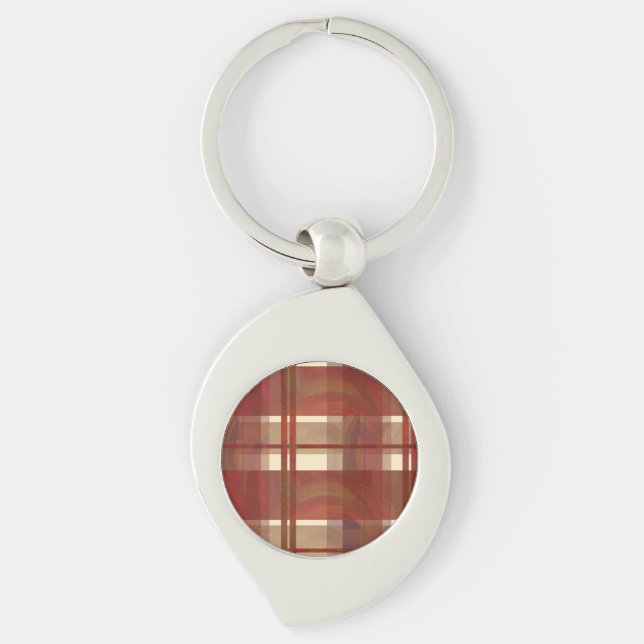Llavero Madrás Plaid Cae Rojo (Anverso)
