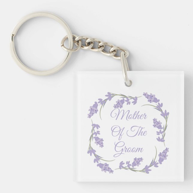 Llavero Madre de Groom Lavender Floral Wreath Keycha (Frente)