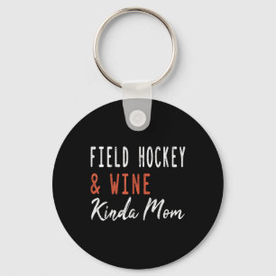 Llavero Madre de Hockey sobre Césped y Vino Divertida Entr