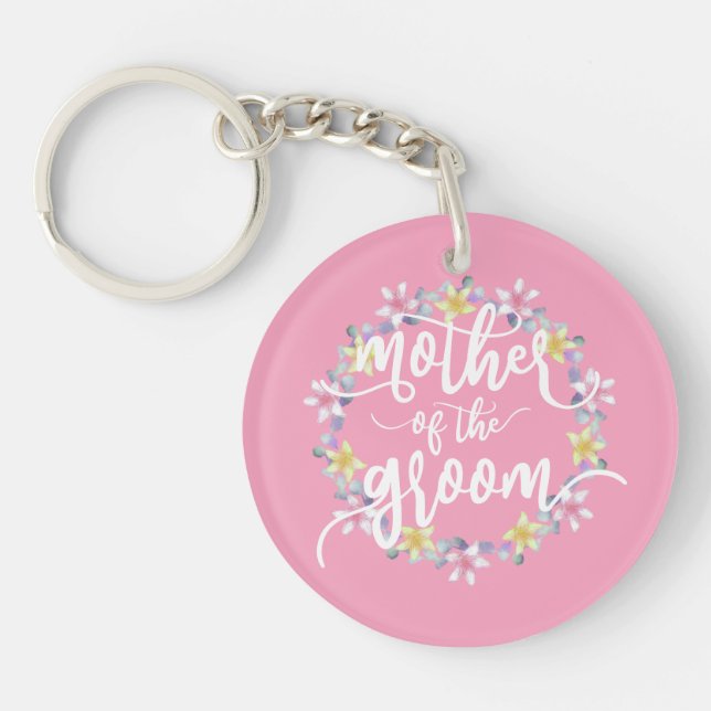 Llavero Madre de la caligrafía del Boda Groom| Cadena clav (Frente)