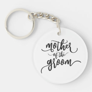 Llavero Madre de la caligrafía del Boda Groom   Keychain