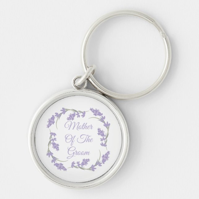 Llavero Madre de la guirnalda floral de Groom Lavender (Frente)
