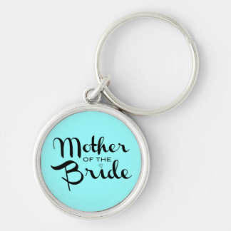 Llavero Madre de novia retro guión negro en Aqua