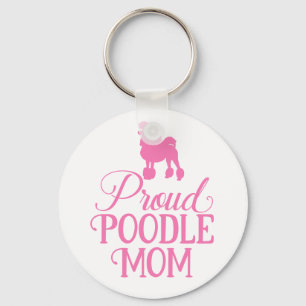 Llavero Madre de perrito de Poodle Orgullosa Rosa Amoroso