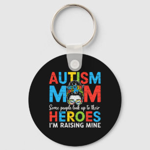 Llavero Madre del autismo criando a héroe graciosa amante