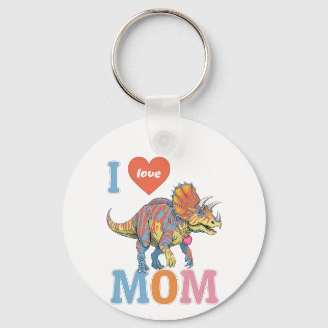 Llavero Madre divertida Ceratopsian (Anverso)