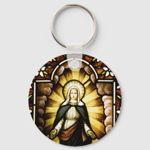 Llavero Madre María Bendita con un Círculo de Estrellas