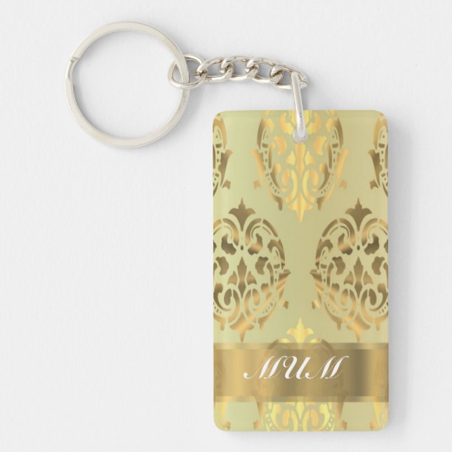 Llavero Madre personalizada de damasco de oro (Frente)