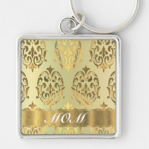 Llavero Madre personalizada de damasco de oro