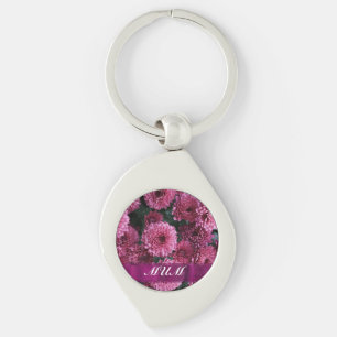 Llavero Madre personalizada de flor rosa
