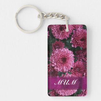 Llavero Madre personalizada de flor rosa