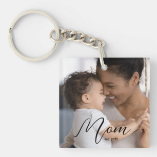 Llavero Madre Personalizada Establecida Letra Moderna Foto