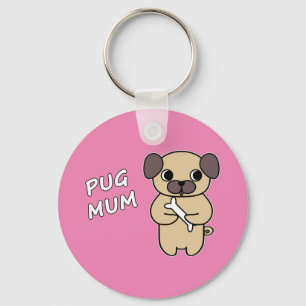 Llavero MADRE PUG - Rosa
