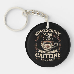 Llavero Madre que Educa en Casa Impulsada por Cafeína y Je