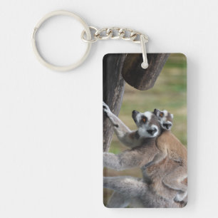 Llavero Madre Y Bebé De Lemur De Canto