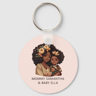 Llavero Madre y hija negras personalizadas (19)