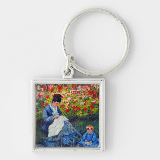 Llavero Madre y niño monet en el jardín (Frente)