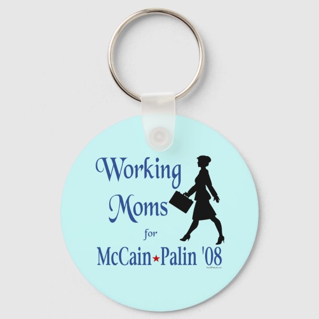 Llavero Madres de trabajo para McCain Palin Keychain (Anverso)