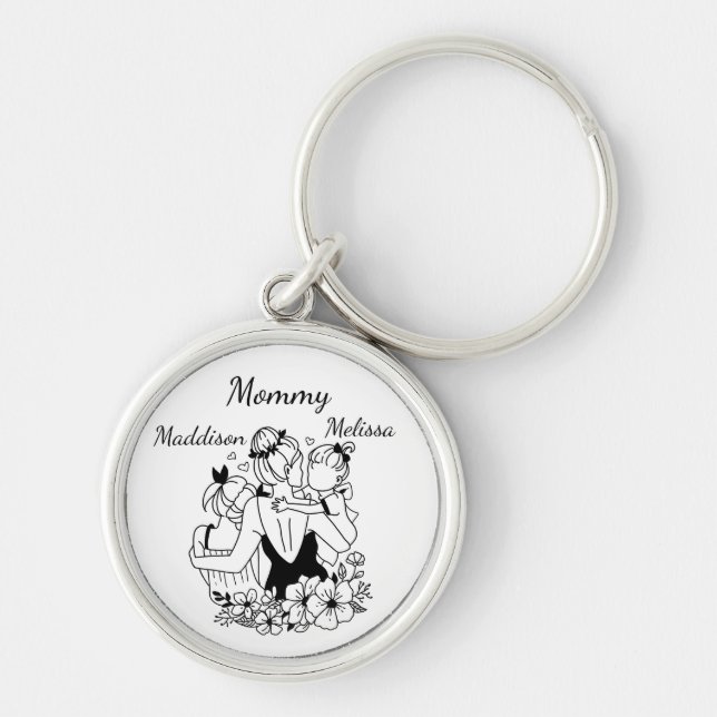 Llavero Madres E Hijas Llenan Arte Con Nombres (Frente)