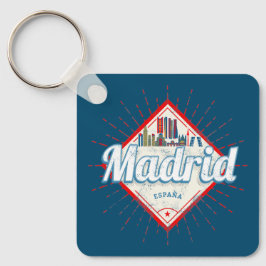 Llavero Madrid Capital España Retro Skyline Vintage