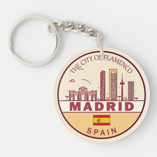 Llavero Madrid España City Skyline Emblem
