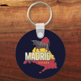 Llavero Madrid España Región Retro Mapa de Bull Vintage