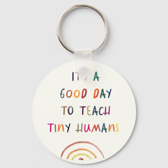 Llavero Maestra Buen Día Pequeños Humanos Tipografía diver (Anverso)