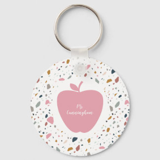 Llavero Maestra de Apple Rosada del patrón Terrazzo