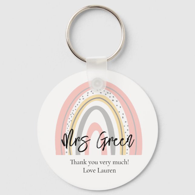 Llavero maestra de la escuela de arcoíris (Anverso)