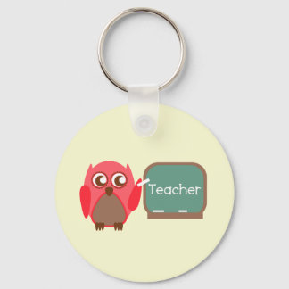 Llavero Maestra De Lechuza Roja En Chalkboard