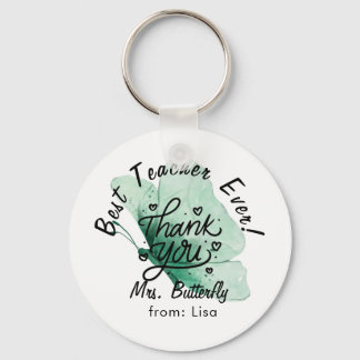 Llavero Maestra de Mariposa Verde Gracias Keychain Regalo