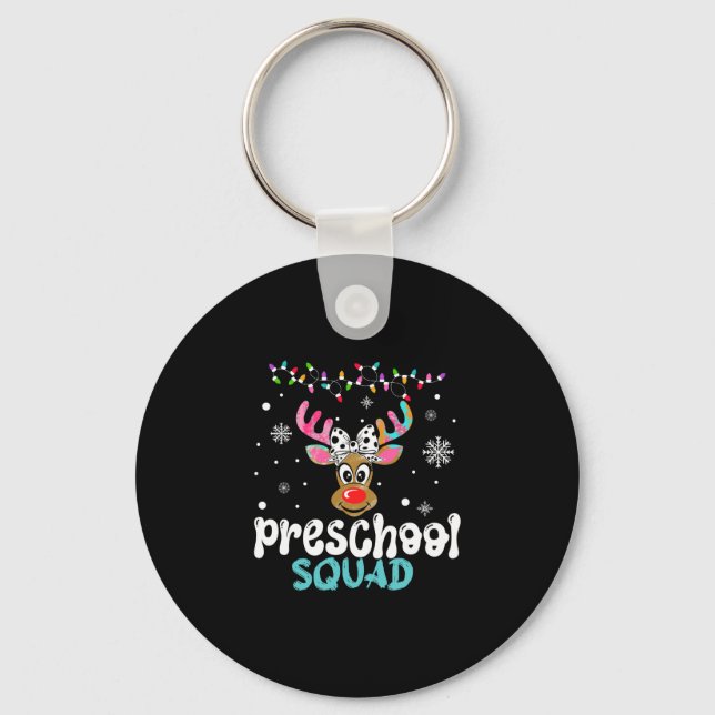 Llavero Maestra de preescolar navidad equipo de preescolar (Anverso)