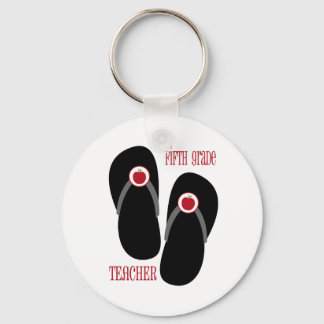 Llavero Maestra de quinto grado Red Apple Flip Flops