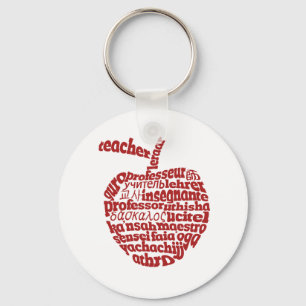 Llavero Maestra en todos los idiomas Manzana Roja