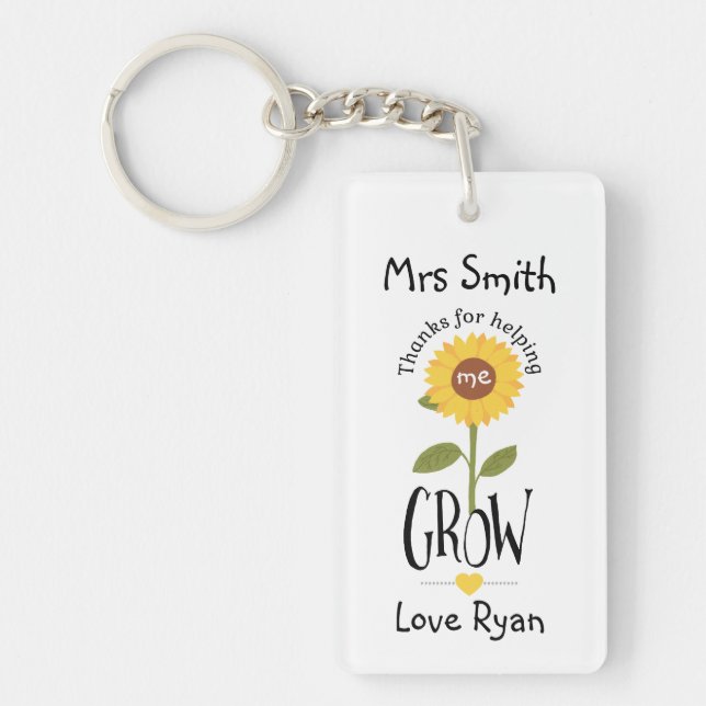 Llavero Maestra Gracias por ayudarme a hacer crecer giraso (Frente)