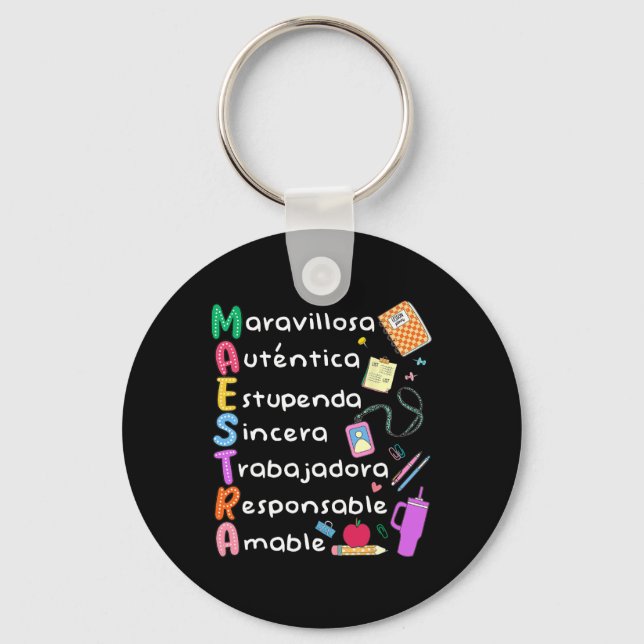 Llavero Maestra Profesora de Español Profesora Bilingüe Ma (Anverso)