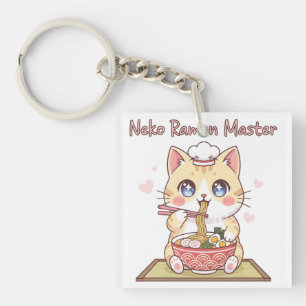 Llavero Maestro de Ramen de Gato Kawaii Comida de Chef Gat